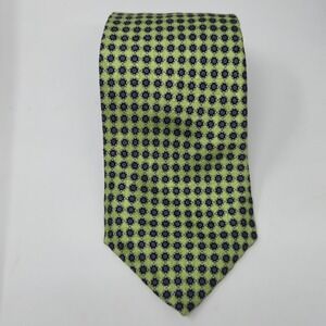JZ Richards Lime Green/Blue Geometric‎ 100% Silk Tie Handmade in USA